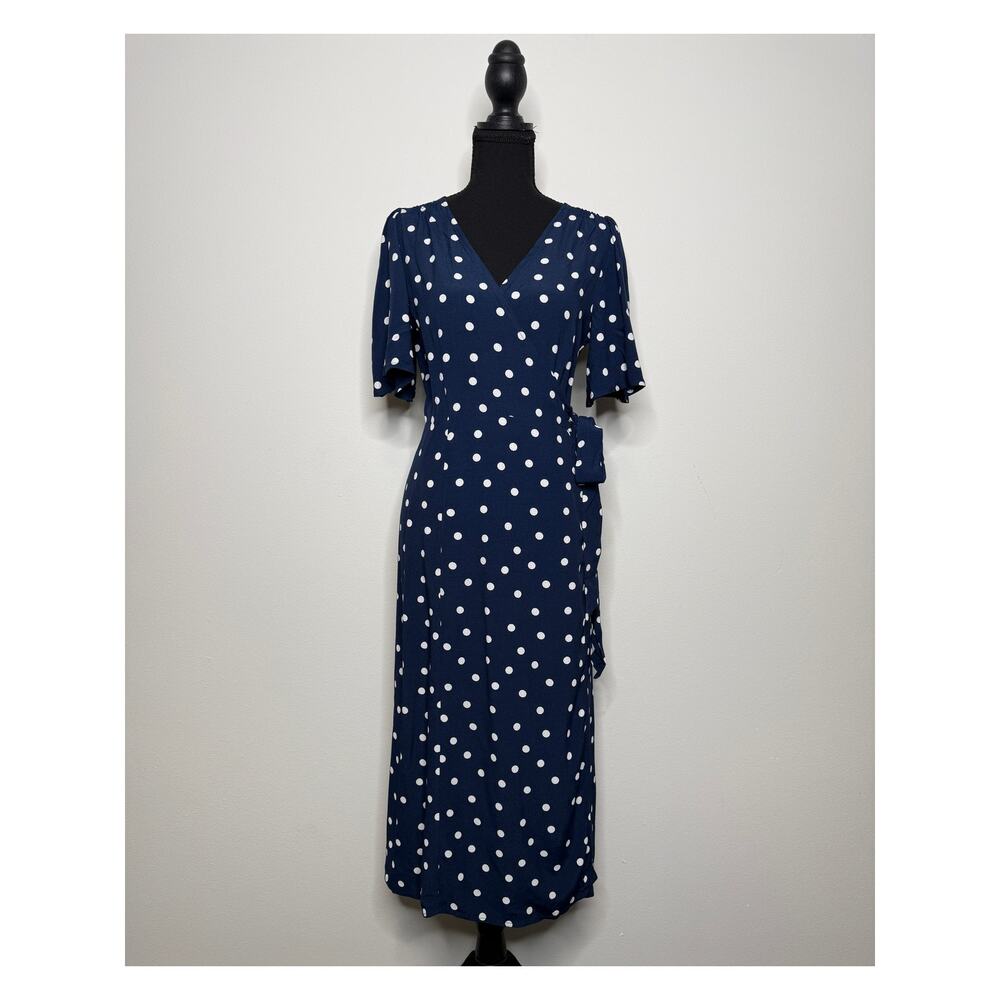 NWT Sézane Sarah Wrap Midi Dress Polka Dot FR38 US6